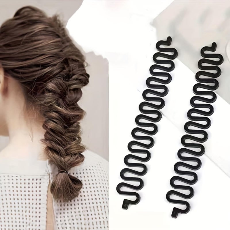 CHANDERKASH Pack of 1 Black Hair Braider Hair Weave Twist Braid Roller Maker Hair Accessory Hair Styling Tool For WomenGirlsHair Acessories - Image 1
