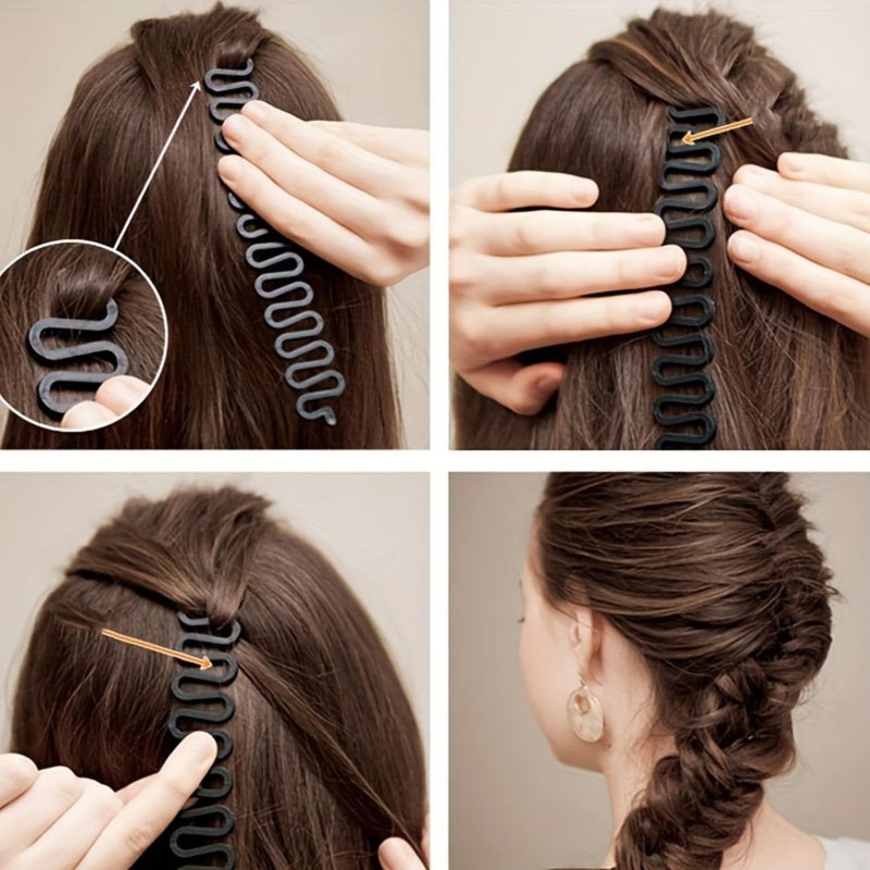 CHANDERKASH Pack of 1 Black Hair Braider Hair Weave Twist Braid Roller Maker Hair Accessory Hair Styling Tool For WomenGirlsHair Acessories - Image 2