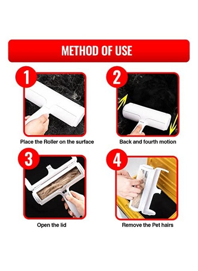 Generic Pet Hair Remover - Lint Roller for Dog and Cat Hair | Portable, Reusable, Eco-Friendly Pet Hair Remover Brush for Couches, Carpet, Bedding, Clothes, and Car | Pet Supplies & Grooming | Orange  - Image 4
