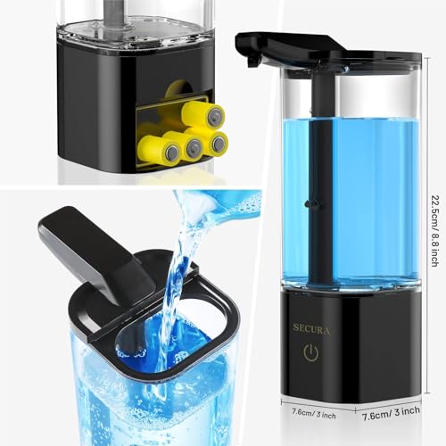 Secura 18.6 oz. Automatic Soap Dispenser, Touchless Liquid Soap Dispenser with SoapGlow Timer, 3 Gear Infrared Distance Sensing Volume Setting Perfect for Kitchen or Bathroom - Image 2