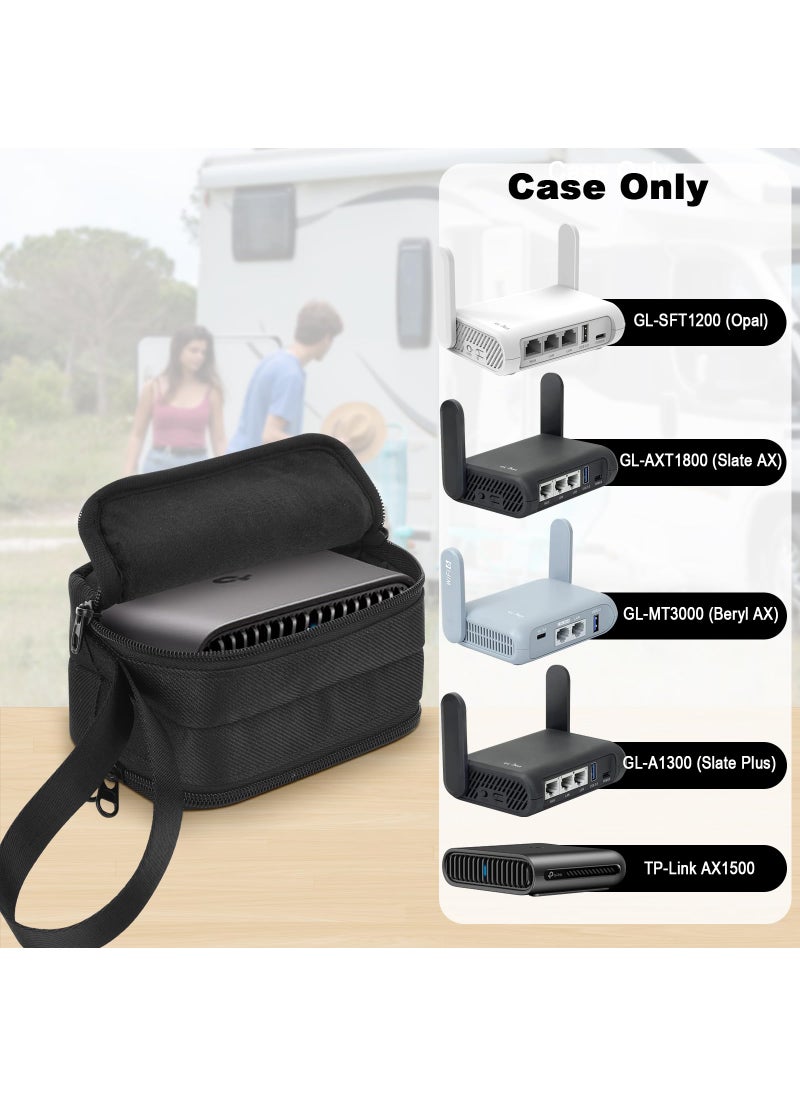 Homakover Travel Router Case for GL.iNet GL-MT3000/ GL-AXT1800/ GL-SFT1200/ GL-A1300/ TP-Link AX1500 Travel Routers, Portable WiFi Storage Holder,Waterproof Anti-Scratch Carrying Bag with Pocket For Accessories  - Image 2