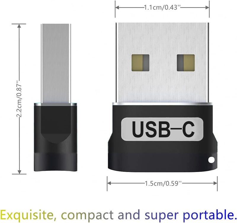 rts USB C to USB Adapter converter ( 2 Pack )Type C USB C Female to USB Male Adapter, Type C Charging Cord Connect USB A Charger for iPhone 14 13 12 11 Pro Max,iPad Pro Air 4 5 Mini 6,Samsung Galaxy S20 S21 S22 Plus,Google Pixel 5 4 XL (Black) - Image 3
