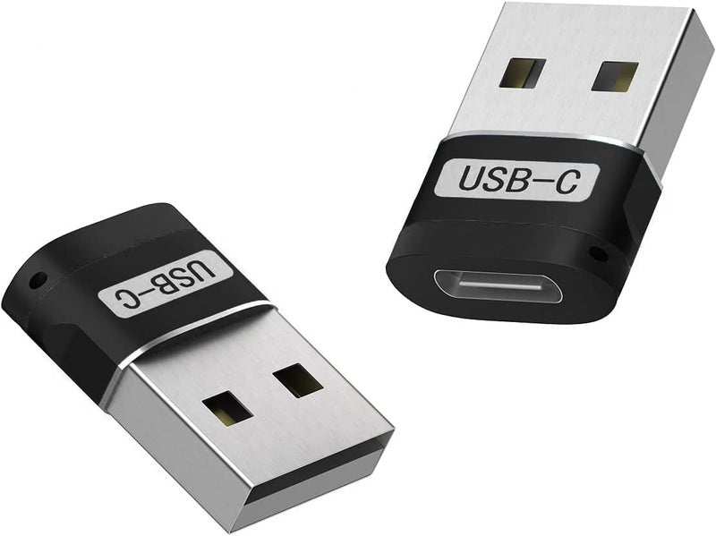 rts USB C to USB Adapter converter ( 2 Pack )Type C USB C Female to USB Male Adapter, Type C Charging Cord Connect USB A Charger for iPhone 14 13 12 11 Pro Max,iPad Pro Air 4 5 Mini 6,Samsung Galaxy S20 S21 S22 Plus,Google Pixel 5 4 XL (Black) - Image 1