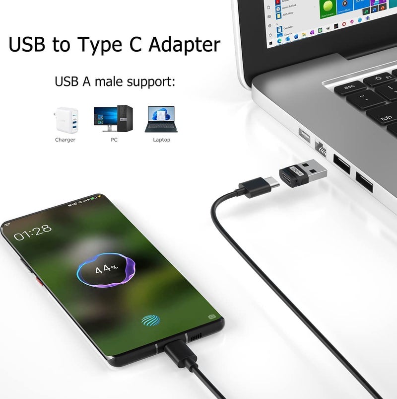 rts USB C to USB Adapter converter ( 2 Pack )Type C USB C Female to USB Male Adapter, Type C Charging Cord Connect USB A Charger for iPhone 14 13 12 11 Pro Max,iPad Pro Air 4 5 Mini 6,Samsung Galaxy S20 S21 S22 Plus,Google Pixel 5 4 XL (Black) - Image 5