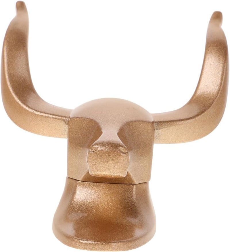 خطاف حائط رأس بقرة من الألومنيوم بأسلوب ريترو، معلق زخرفي بدون حفر للتثبيت لتخزين المنزل - Image 1