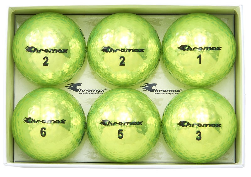 Chromax Metallic M5 Colored Neon Golf Balls (Pack of 6), Green - Image 2