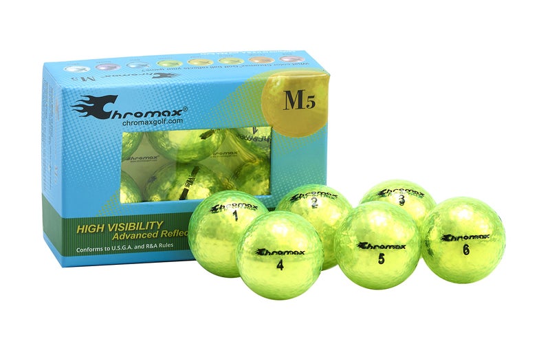Chromax Metallic M5 Colored Neon Golf Balls (Pack of 6), Green - Image 3