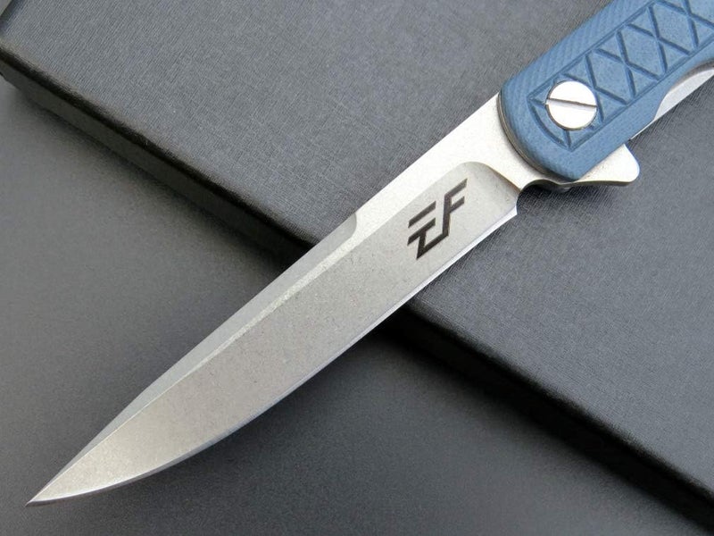 Eafengrow EF16 Folding Knife Flipper Ball Bearing Point D2 Blade G10 Handle with Pocket Clip Everday Carry Pocket Knife Liner Lock Camping Tactical Outdoor Multitool (Gray Blue) - Image 5