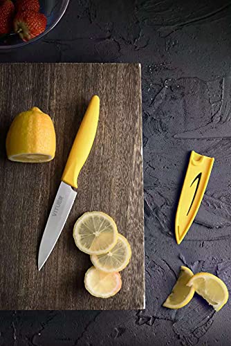 VITUER Paring knife, 4PCS Paring knives (4 Knives and 4 Knife cover), 4 Inch Peeling Knife, Fruit and Vegetable Knife, Ultra Sharp Kitchen Knives, German Steel, PP Plastic Handle - Image 2