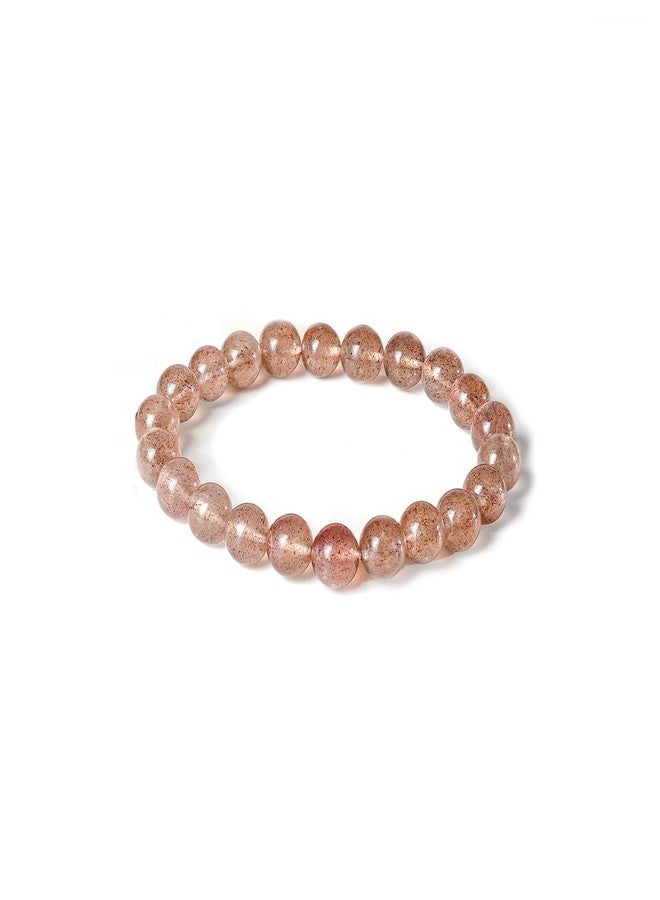 Mesmerize Elastic Natural Stone Bracelet for Men & Women | Authentic Healing Crystal Beads for Balance, Positivity & Energy | Handcrafted Stretch Fit Bracelet for Meditation | Lab-Tested Certificate & 6-Month Warranty Included. (Strawberry Quartz, S) - Image 1