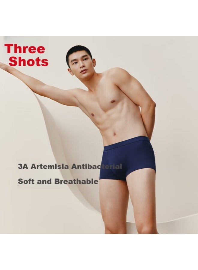Threegun Men's Underwear Xinjiang Cotton Antibacterial Elastic Breathable Boxer Briefs Men's Flat Angle Underwear 3-pack - Image 3