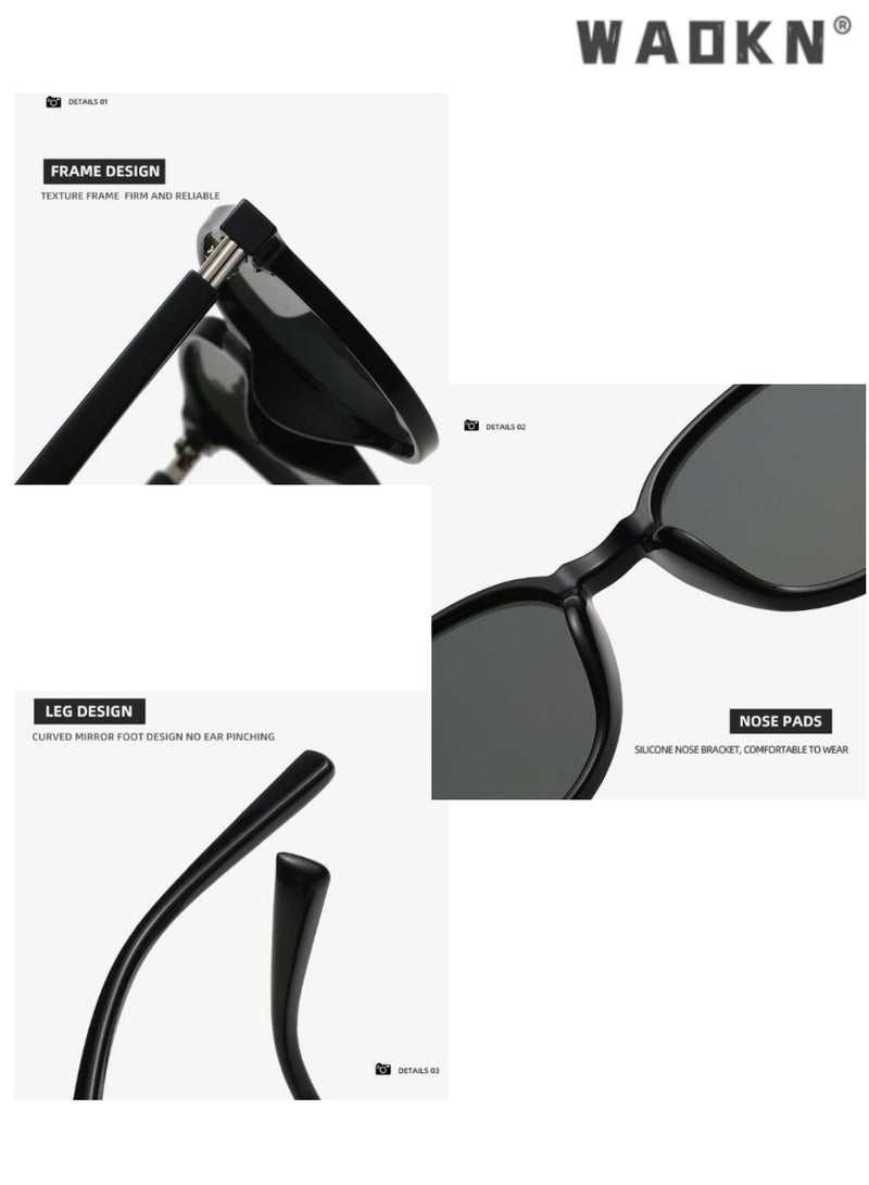 WAOKN Polarized Sunglasses for Women Men, Classic Driving Ladies Sun Glasses, Fashion Butterfly Shades for Womens Outdoor 100% UV400 Protection Driving，Traveling,Outdoor Travel Driving Daily Use Etc - Image 3