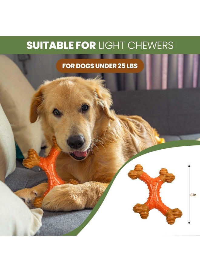 سبوت عظمة الأسنان بام بونز إكس بون - مصنوعة من ألياف الخيزران ومركز مطاطي للتدليك، مضغ متين للعناية بالفم للكلاب التي تمضغ بشكل خفيف والجراء التي تنمو أسنانها أقل من 25 رطلاً، 6 بوصات خالية من المواد المسببة للحساسية بنكهة زبدة الفول السوداني - Image 2