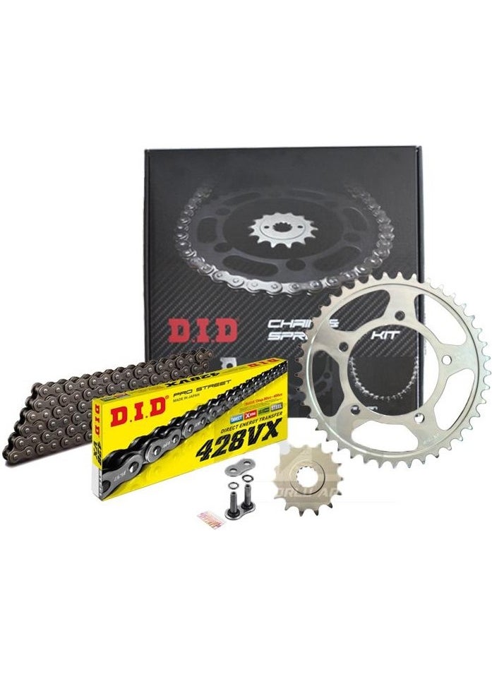 DID - Dıd Yamaha MT-125 Chain Sprocket Set (2015-2020) X-Ring Chain (Steel Color) - Image 1