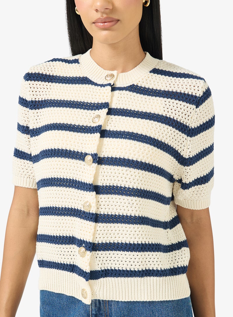 جينجر كنزة صوف مخططة بلمسة ذهبية - Image 3