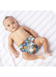 Chinmay Kids Combo Of Printed Cloth Diaperreusable Washable Adjustable Snap Buttons Cloth Diaper For Babies (0 36 Months) With Wet Free Insert Pads (Pack Of 3) (Greywhiteyellow)  - Image 3