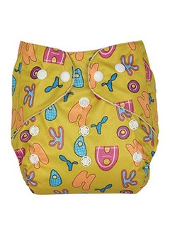 Chinmay Kids Combo Of Printed Cloth Diaperreusable Washable Adjustable Snap Buttons Cloth Diaper For Babies (0 36 Months) With Wet Free Insert Pads (Pack Of 3) (Greywhiteyellow)  - Image 5