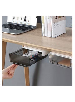 Excefore 1 Self-Adhesive Under Desk Drawer Slide Out, Add Under Desk Drawer, Under Desk Drawer, Office Organizer and Storage Drawer Under Mount Black  - Image 1