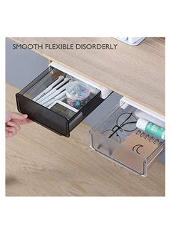 Excefore 1 Self-Adhesive Under Desk Drawer Slide Out, Add Under Desk Drawer, Under Desk Drawer, Office Organizer and Storage Drawer Under Mount Black  - Image 2