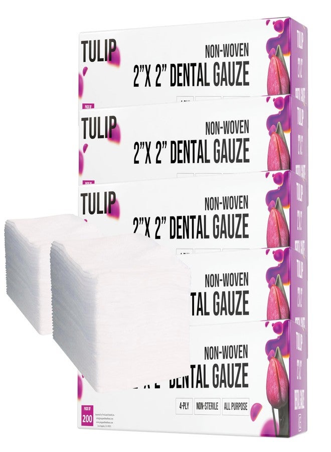 Tulip 1000 Gauze Pads 2x2 4-Ply Non Woven Gauze Sponges - Non Sterile Dental Gauze & Esthetic Wipes - Soft All Purpose Medical Gauze Squares for First Aid Kit, Surgical, Wound Dressing by Tulip - Image 1