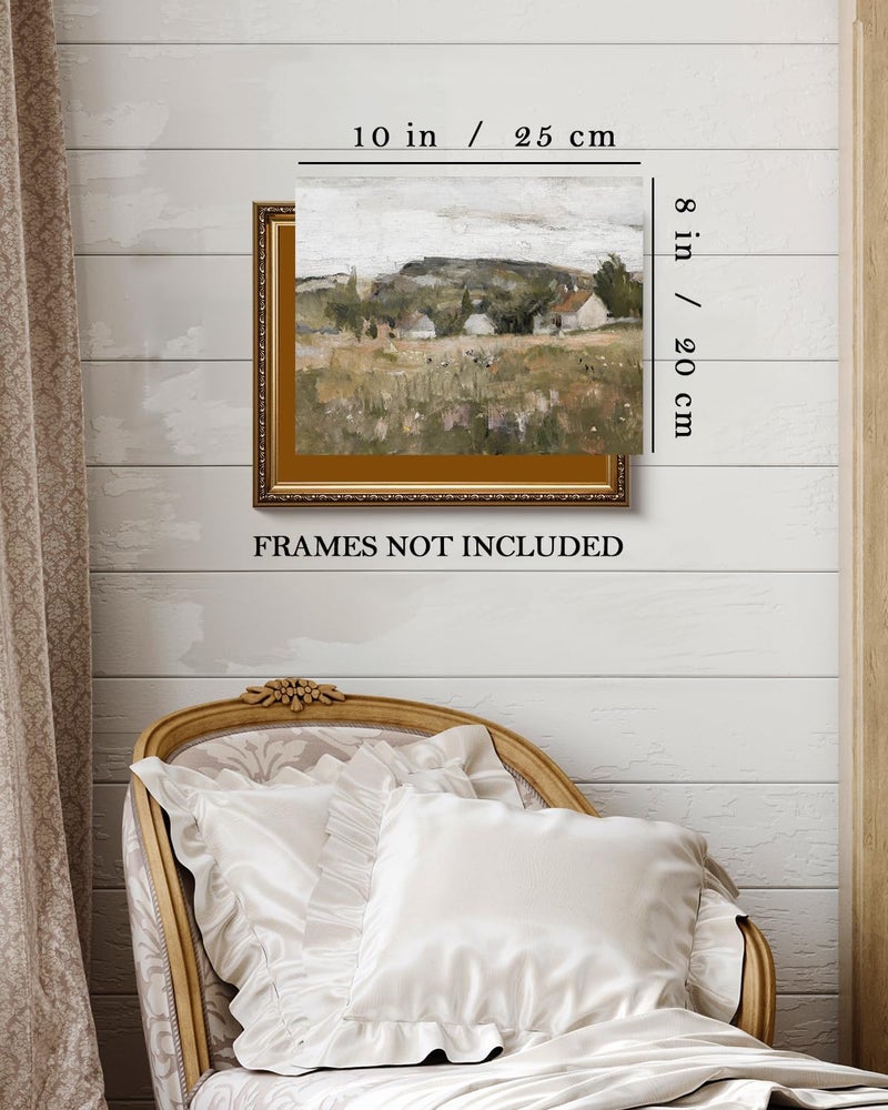 Kizbok Vintage Wall Art for Living Room  Retro Antique Country Scenery Prints for Vintage Room Decor  Vintage Landscape Canvas Painting Pictures for Cozy Bedroom French Decor(8"" x 10""-UNFRAMED) - Image 2