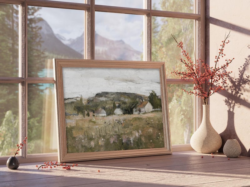 Kizbok Vintage Wall Art for Living Room  Retro Antique Country Scenery Prints for Vintage Room Decor  Vintage Landscape Canvas Painting Pictures for Cozy Bedroom French Decor(8"" x 10""-UNFRAMED) - Image 4
