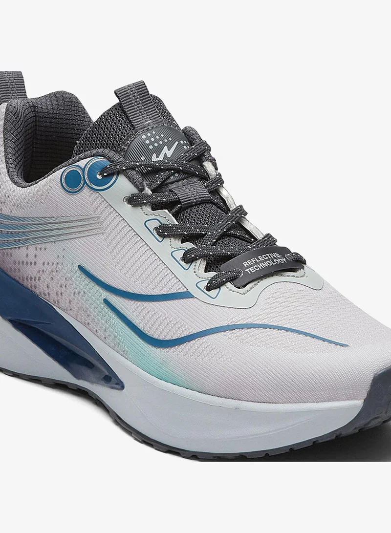 Campus  Men Juniper Bubble Yoga Max Lace-Up Running Shoes-Light Grey for Men | Best Price UAE