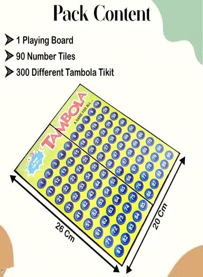 Manos Tambola 300 Different Tickets 90 numbertiles Tambola Housie Game for Kids (Multicolour),0.14 - Image 2