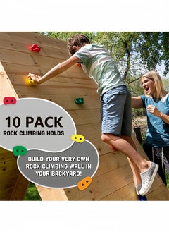 Peachjoy 10 Pack Kids Rock Climbing Holds with Mounting Kit Durable and Safe Climbing Rocks for Indoor or Outdoor Home Playgrounds, Gyms, and Parks  - Image 2