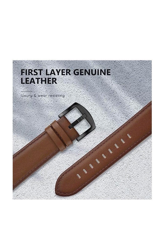 Generic - Brown Leather Replacement Band for Apple Watch Series 1/2/3/4 Series 42/44/45/49 - Image 1