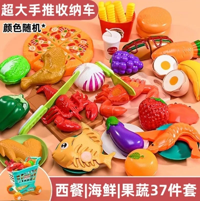 Bluejw Educational Kitchen Toys Set: PVC Artificial Fruits & Vegetables, Kids Pretend Play Food for Preschool Learning - Image 5