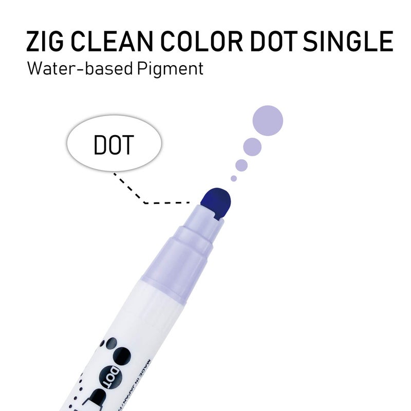 Kuretake CLEAN COLOR DOT Single Mild 6 colors set, Flexible dot tip marker, for Journals, Crafts, Illustration, Lettering, Planners, Made in Japan - Image 4