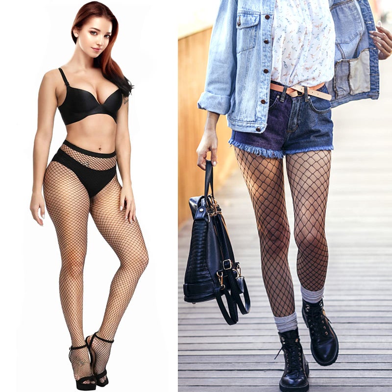 Buauty 8 PCS Black Fishnet Stockings For Women, Thigh Hight Fishnet Tights, Ladies Fish Net Tights Plus Size One Size Fit All - Image 4