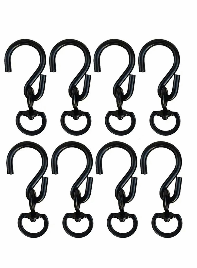 Black Swivel Plant Hanger Metal Hooks Rotating Extensions Outdoor Hanging Basket for Bird Feeder Planters Wind Chimes(8 Pieces) - Image 1