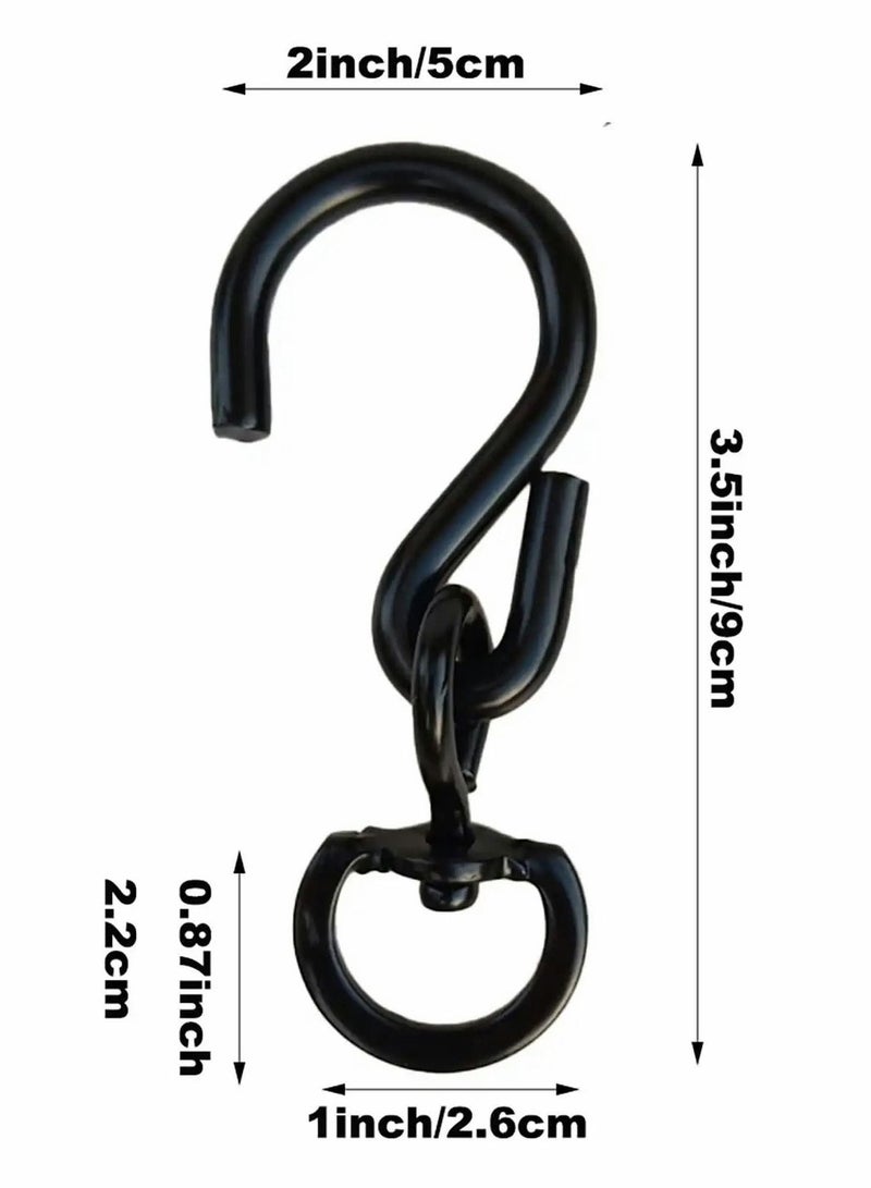 Black Swivel Plant Hanger Metal Hooks Rotating Extensions Outdoor Hanging Basket for Bird Feeder Planters Wind Chimes(8 Pieces) - Image 5