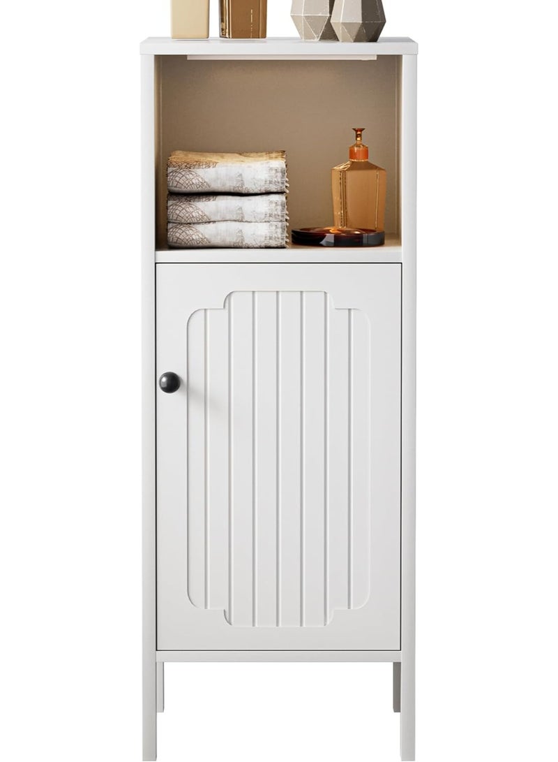 Chogori Bathroom Floor Cabinet with Lights, Small Wooden Storage Cabinet with Door, Open Shelf, Freestanding Storage Unit for Bathroom Hallway Living Room - Image 2