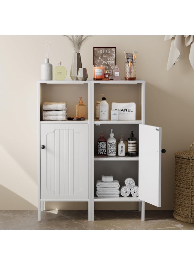 Chogori Bathroom Floor Cabinet with Lights, Small Wooden Storage Cabinet with Door, Open Shelf, Freestanding Storage Unit for Bathroom Hallway Living Room - Image 3