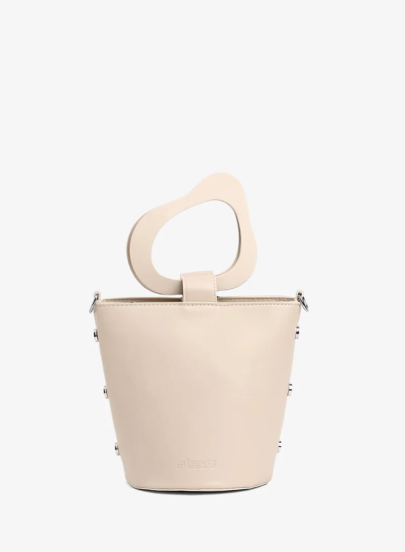 Haute Sauce  The Flora Pot Bucket Bag - Saltbox Beige for Women | Best Price UAE