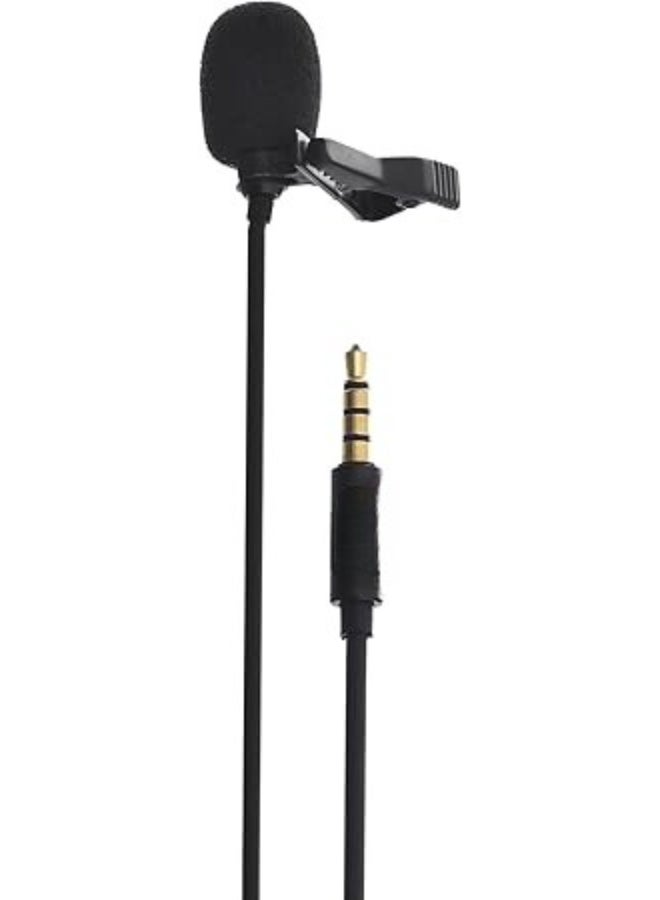 Wired Microphone with Volume Control – Hyper Cardioid Design, Universal 3.5mm Jack, Built-in Amplifier, 2m Cable – Black - Image 1