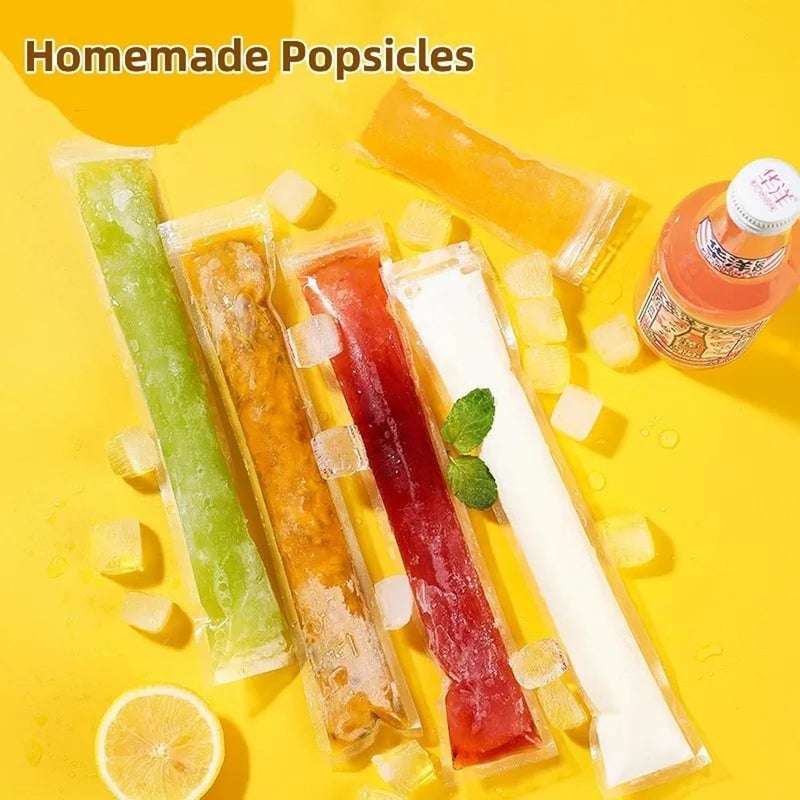 Goodern 100 Pieces Disposable Ice Popsicle Mold Bags with Silicone Funnel - Image 3