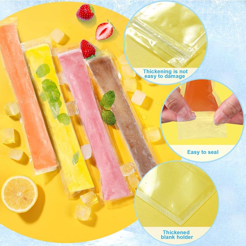 Goodern 100 Pieces Disposable Ice Popsicle Mold Bags with Silicone Funnel - Image 4