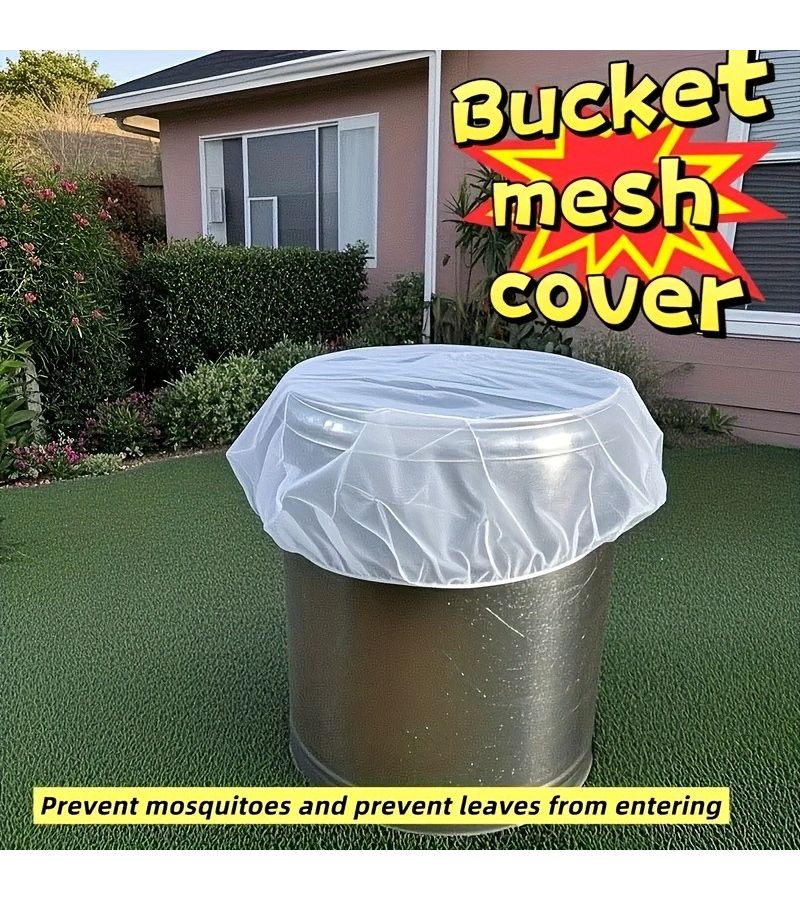 3Pcs XXL Outdoor Water Tank Mesh Cover Durable Polyester Netting Suitable For Standard Barrel Shaped Rainwater Collectors Garden Lawn And Outdoor Water Barrel Filtration Mosquito And Leaf Protection Net Functional Design - Image 2