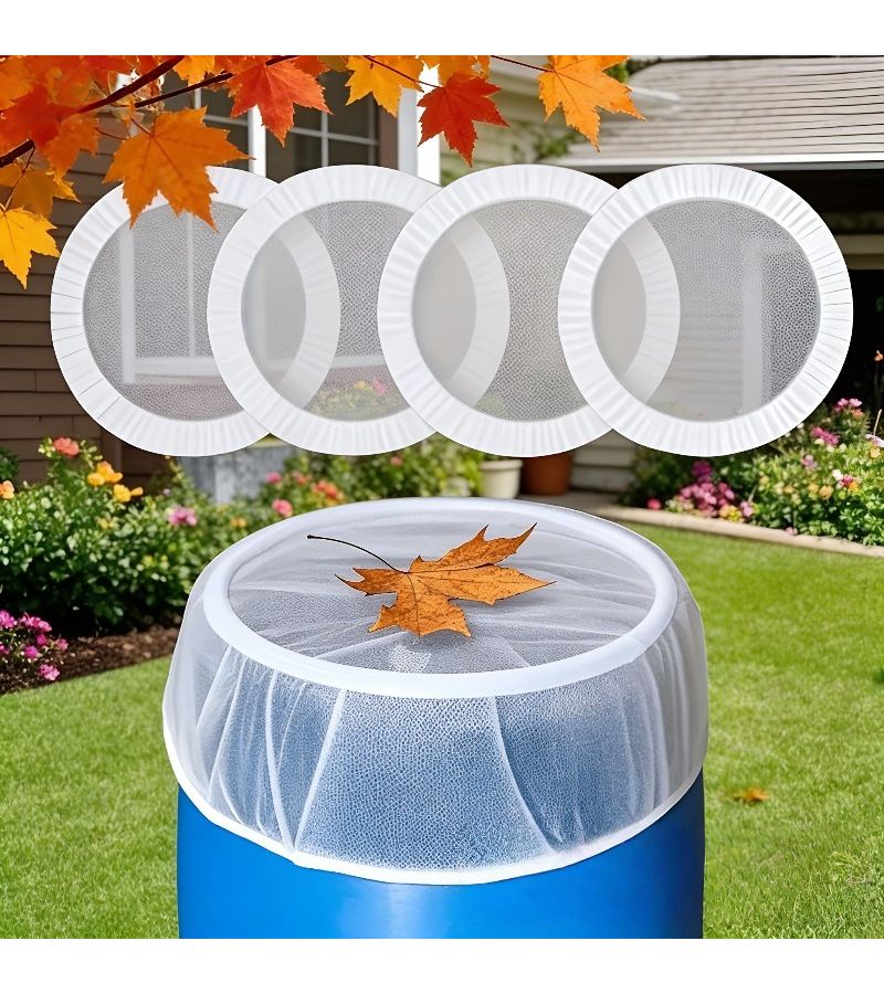 3Pcs XXL Outdoor Water Tank Mesh Cover Durable Polyester Netting Suitable For Standard Barrel Shaped Rainwater Collectors Garden Lawn And Outdoor Water Barrel Filtration Mosquito And Leaf Protection Net Functional Design - Image 1