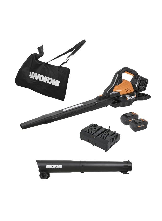 Worx 40V Leaf Blower Cordless with Battery & Charger, 3-in-1 Blower for Lawn with Vacuum and Mulcher, Cordless Leaf Blower with Brushless Motor, 2-Speed Control WG583 – 2 Batteries & Charger Included - Image 1