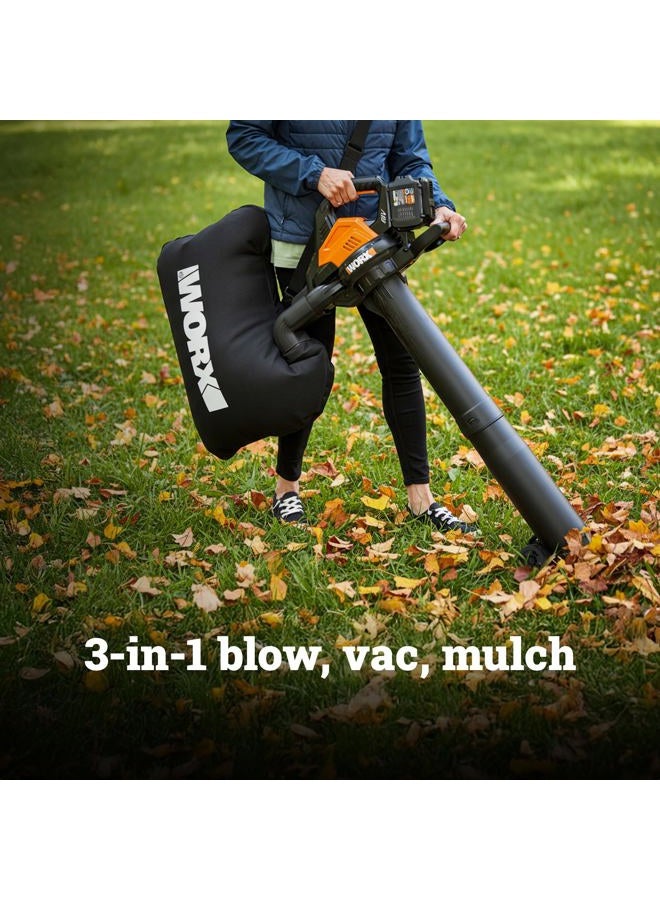 Worx 40V Leaf Blower Cordless with Battery & Charger, 3-in-1 Blower for Lawn with Vacuum and Mulcher, Cordless Leaf Blower with Brushless Motor, 2-Speed Control WG583 – 2 Batteries & Charger Included - Image 2