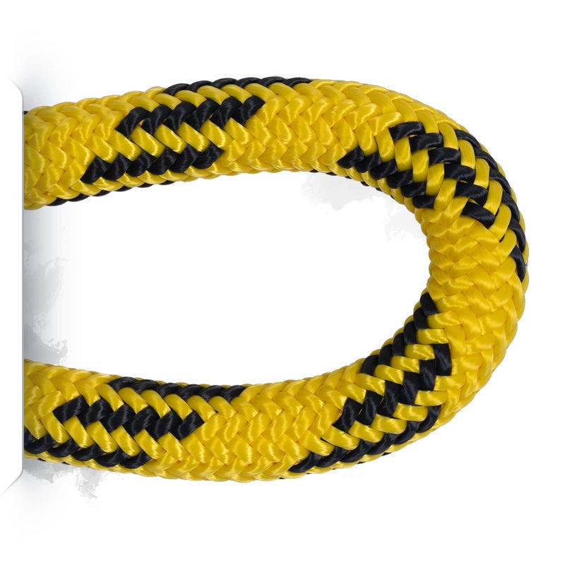 Pelican Rope 24-Strand 7/16 in (11 mm), USA Made Arborist Rope - 7,000 lb MBS - Static Climbing Rope - Lightweight - Arborist-24™ - 120 Ft - Plain End - Yellow Black - Image 5