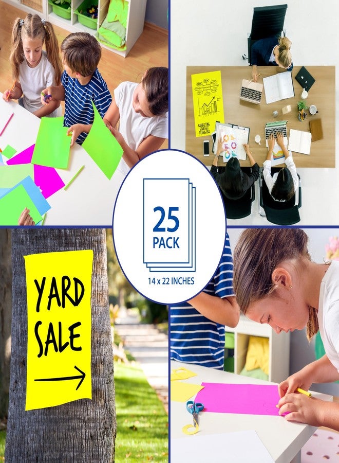 Royal Brites Neon Poster Board 14" x 22" - Striking Colors, Fade-Resistant, Water-Resistant - Ideal for Vision Board Supplies, Signs, Announcements - Lightweight, Durable - Made in USA, 25 Sheets - Image 2