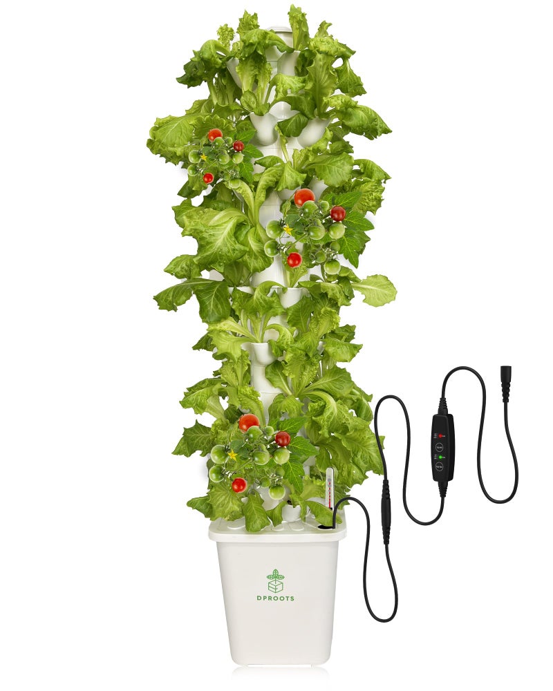 DPROOTS Hydroponic Tower Growing Systemï¼Œ45 Pods Vertical Gardenï¼ŒSuitable for Indoor and Greenhouse, Grow Herbs and Vegetablesï¼ŒHouseplant Farming with Water Circulation and Automatic Timer - Image 1
