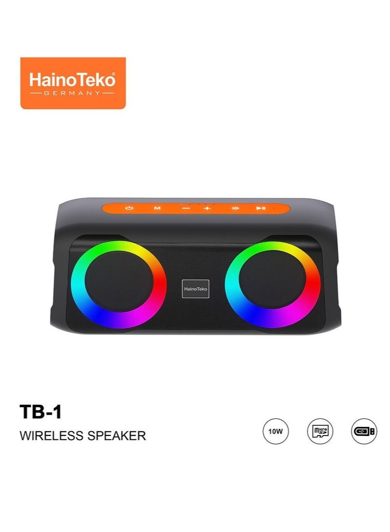 Haino Teko TB-1 Wireless Portable Bluetooth Speaker – Compact Design, Deep Bass, Long Battery Life, Hands-Free Calling, Strong Connectivity, Ideal for Travel, Outdoor, Home & Office Use - Image 2