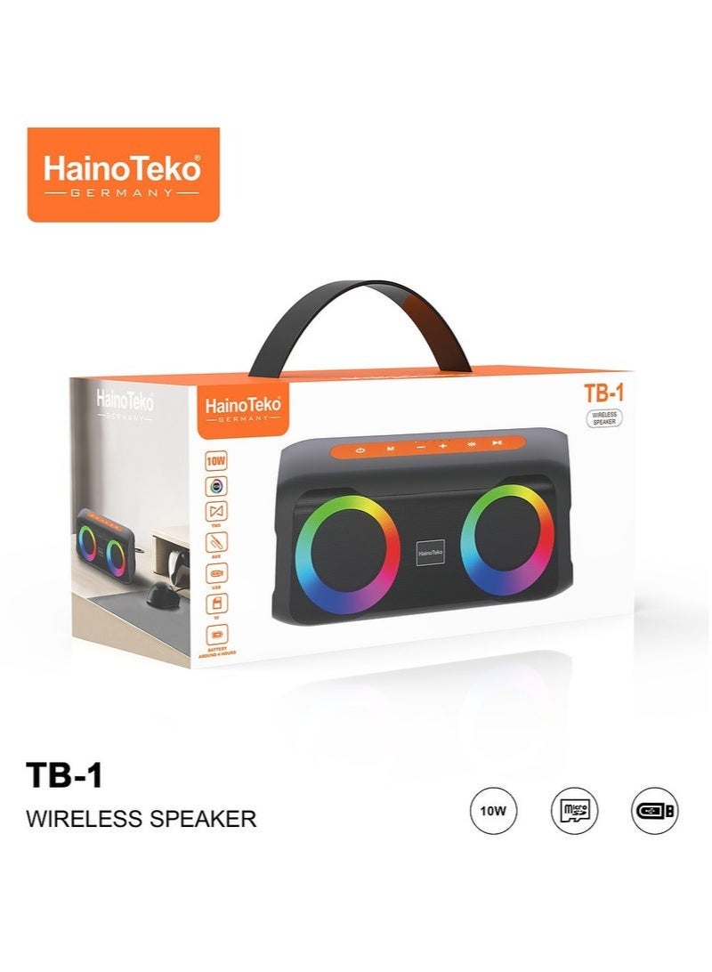 Haino Teko TB-1 Wireless Portable Bluetooth Speaker – Compact Design, Deep Bass, Long Battery Life, Hands-Free Calling, Strong Connectivity, Ideal for Travel, Outdoor, Home & Office Use - Image 3